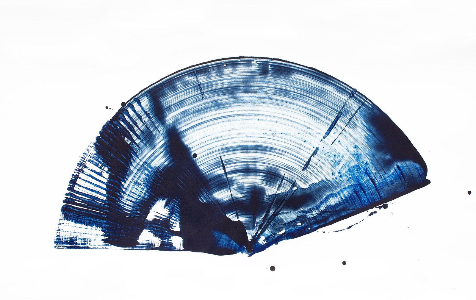 Blue Fan No. 8 –140cm x 60cm –handmade acrylic paint on watercolour paper –2016_Piers Bourke