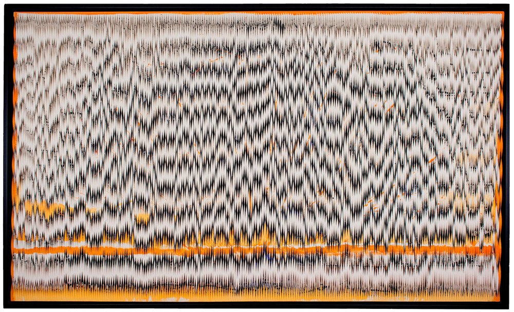 Orange-Twisted-Fan-–220cm-x-145cm-x-6cm-–collaged-canvas,-acrylic-pigment-mounted-on-linen-–2019_Piers-Bourke