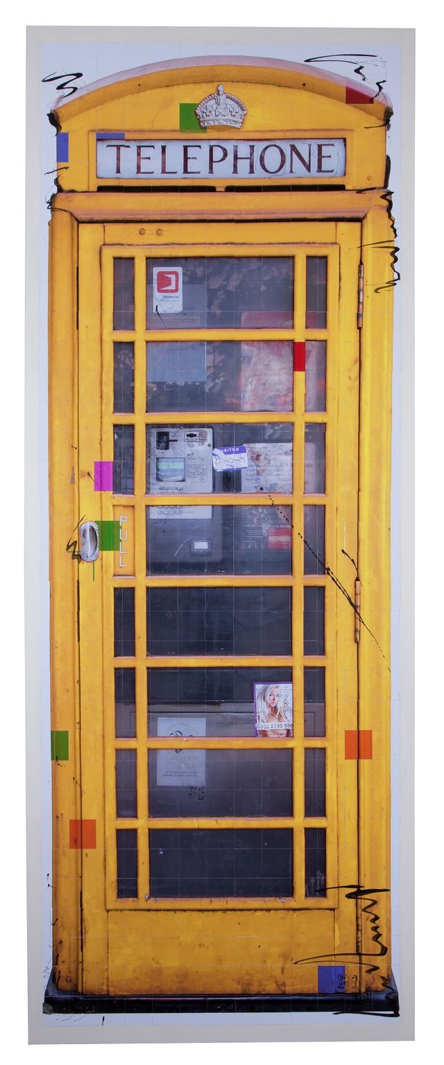 Soon to Be Removed –Yellow –165cm x 65cm -collaged inkjet print and acrylic paint on board –2012_Piers Bourke